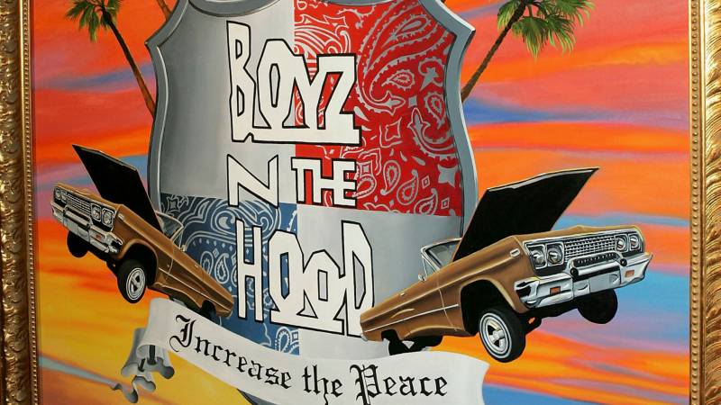 Art that reads "Boyz N The Hood: Increase the Peace"