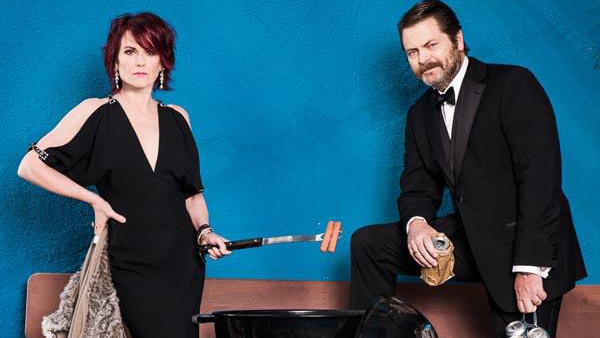 Nick Offerman with wife Megan Mullally.