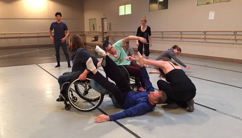 Disabled dancers are made very welcome at the monthly Community Dance Jams at AXIS Dance in Oakland