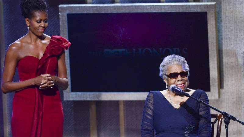 Michelle Obama and Maya Angelou speak during the BET Honors 2012 