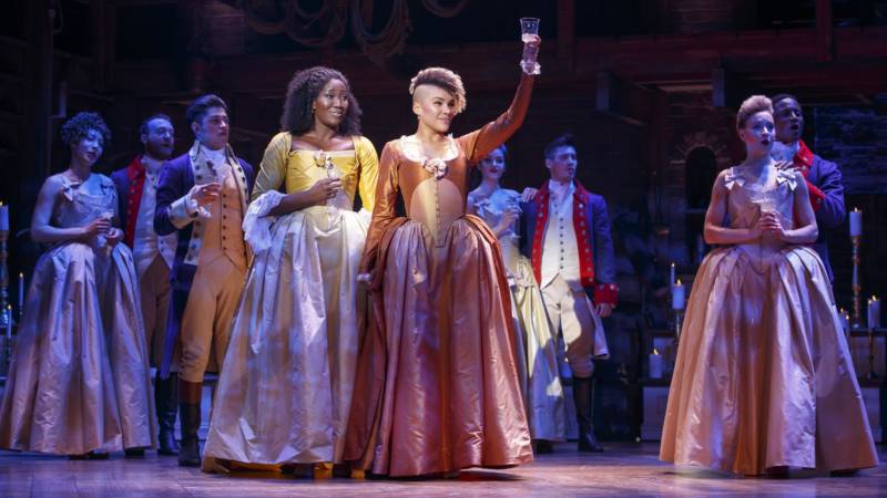 Amber Iman, Emmy Raver-Lampman and  the 'Hamilton' company of the 'Hamilton' national tour, currently at SHN Orpheum Theatre in San Francisco.