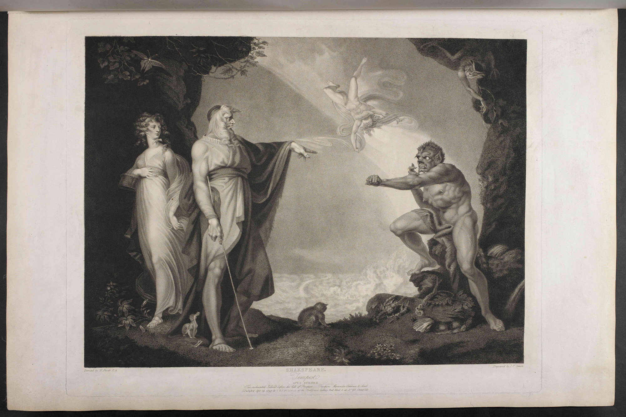 Prospero, Miranda, Caliban and Ariel, plate four from The Boydell Shakespeare Gallery, 1797