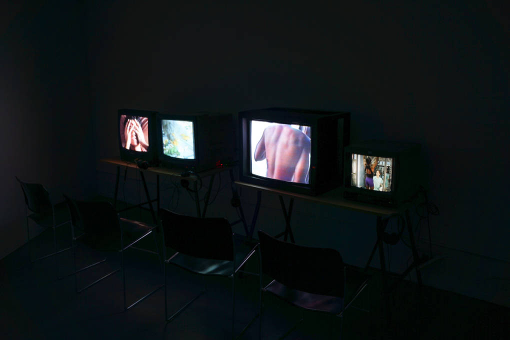 Installation view of videos by Cauleen Smith, Ayanna U'Dongo and Jaguar Mary/Jocelyn Taylor in 'sisters and brothers.'