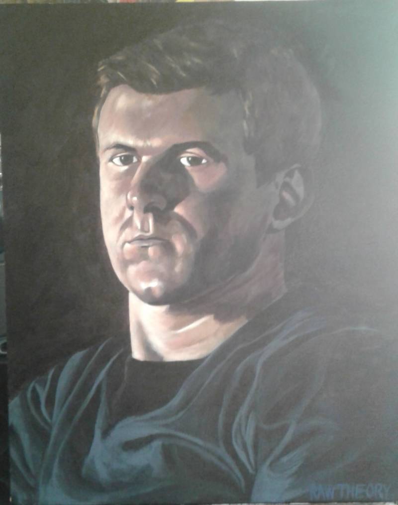 Jon Proby's portrait of James O'Keefe. Of his subject, the artist states: "The vanguard of undercover journalism and the sword of the new fourth estate."