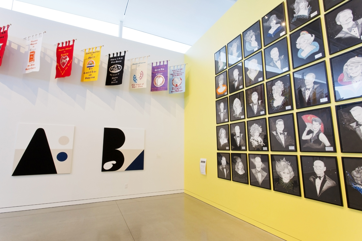 Installation view of 'Over the Top: Math Bass and the Imperial Court SF' at OMCA.