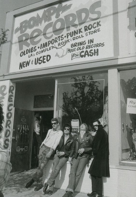 The Damned outside Bomp Records