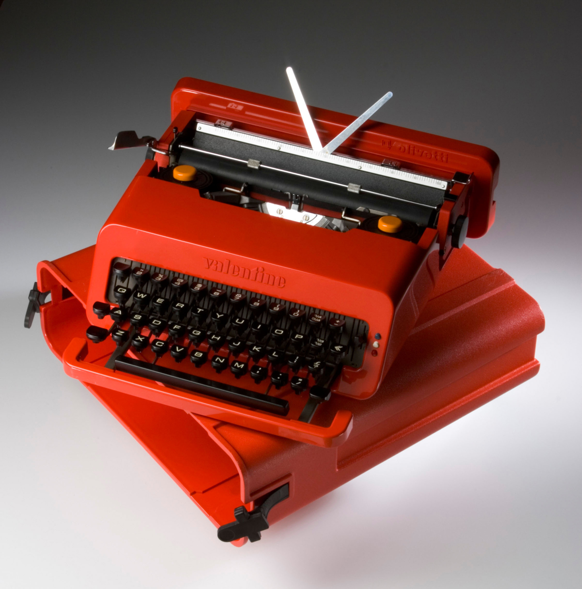 Ettore Sotsass and Perry A. King , Valentine Portable Typewriter and case for Olivetti, 1969.