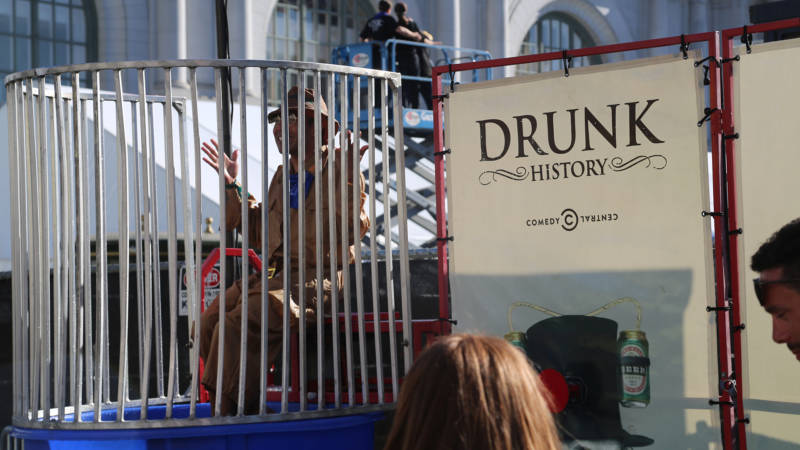 The 'Drunk History' drunk tank. Yes, the man in the Davy Crockett outfit did seem to have a good time