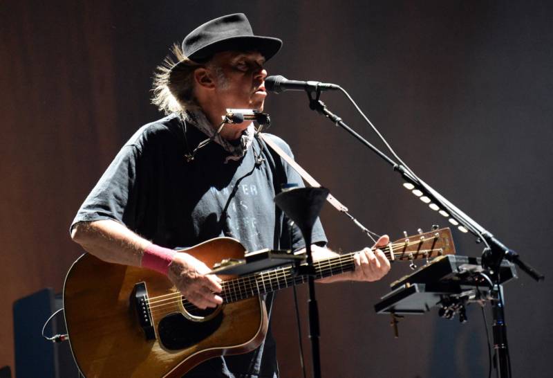 Neil Young performs at Desert Trip in Indio, Calif., in 2016.