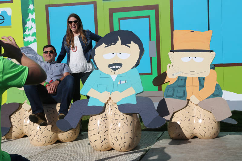 People loved the gigantic scrotum display at the South Park village