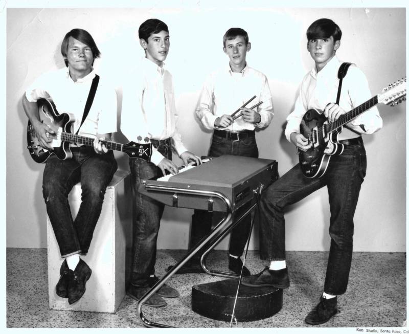 My dad's first band, the Sounds of Night, circa mid-1960s. My dad played bass (left), just like I'd do when he handed his bass guitar down to me.