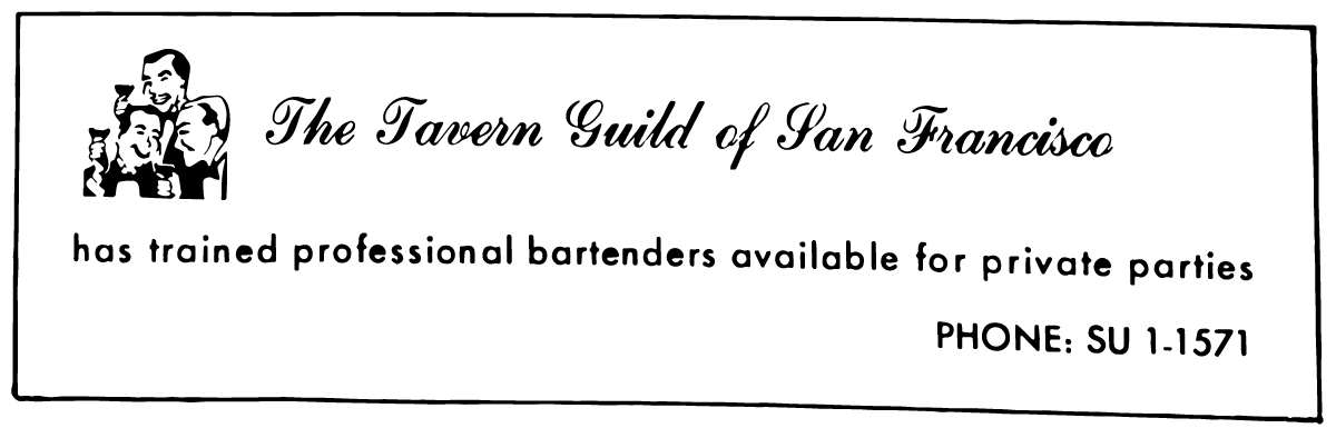 An ad for the Tavern Guild in the May 1966 issue of 'Vector.'