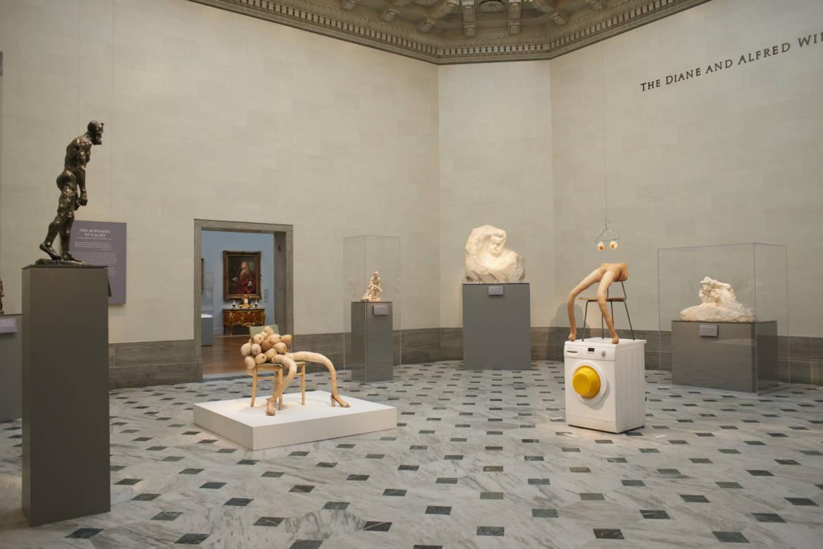 Installation view of 'Sarah Lucas: Good Muse' at the Legion of Honor.