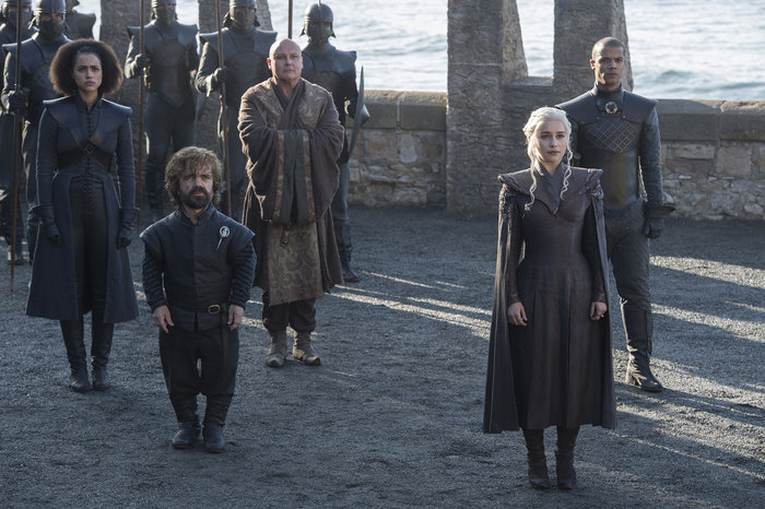 In a 2012 interview with NPR, Peter Dinklage (second actor from left) said he appreciated how well-rounded his Game of Thrones character is. The show "does address the size issue, but it doesn't knock you over the head with it," he said.