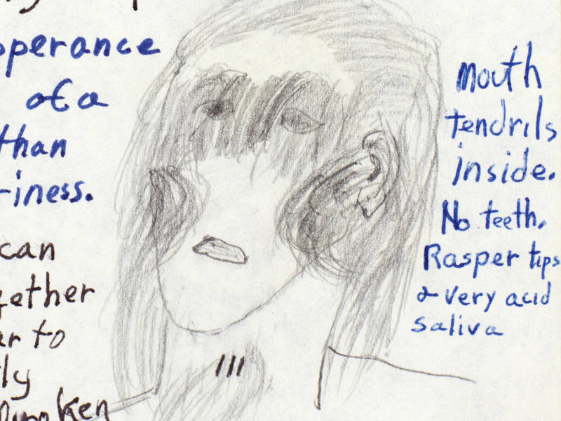 A detail from notes Butler made for the Oankali, characters from the 'Xenogenesis' trilogy.