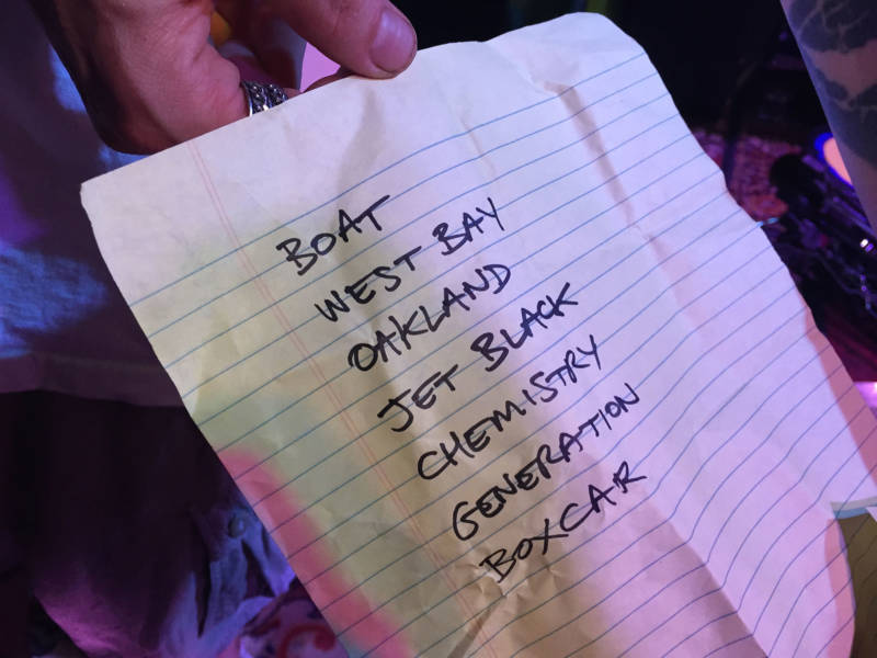Jawbreaker's setlist for their first show in 21 years, Aug. 3, 2017.