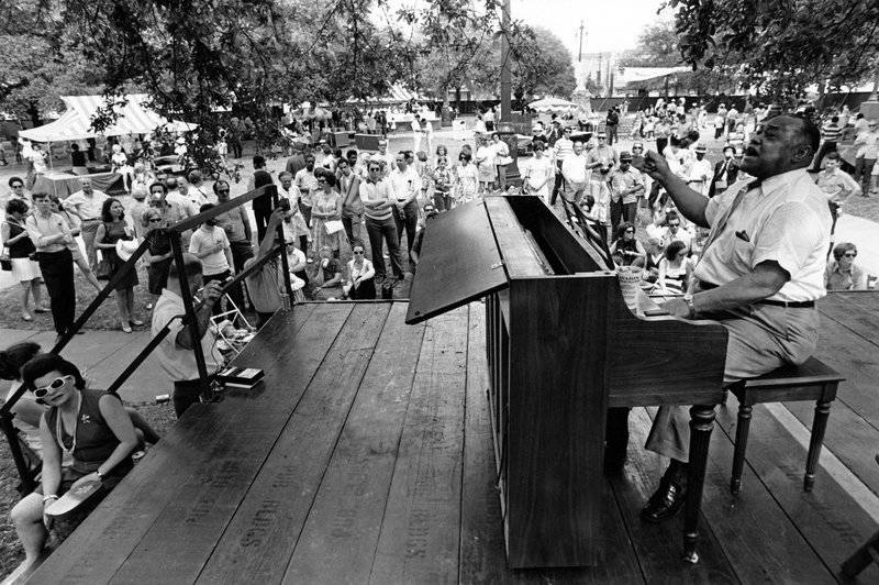 Roosevelt Sykes performs at the inaugural Jazz Fest in 1970.
