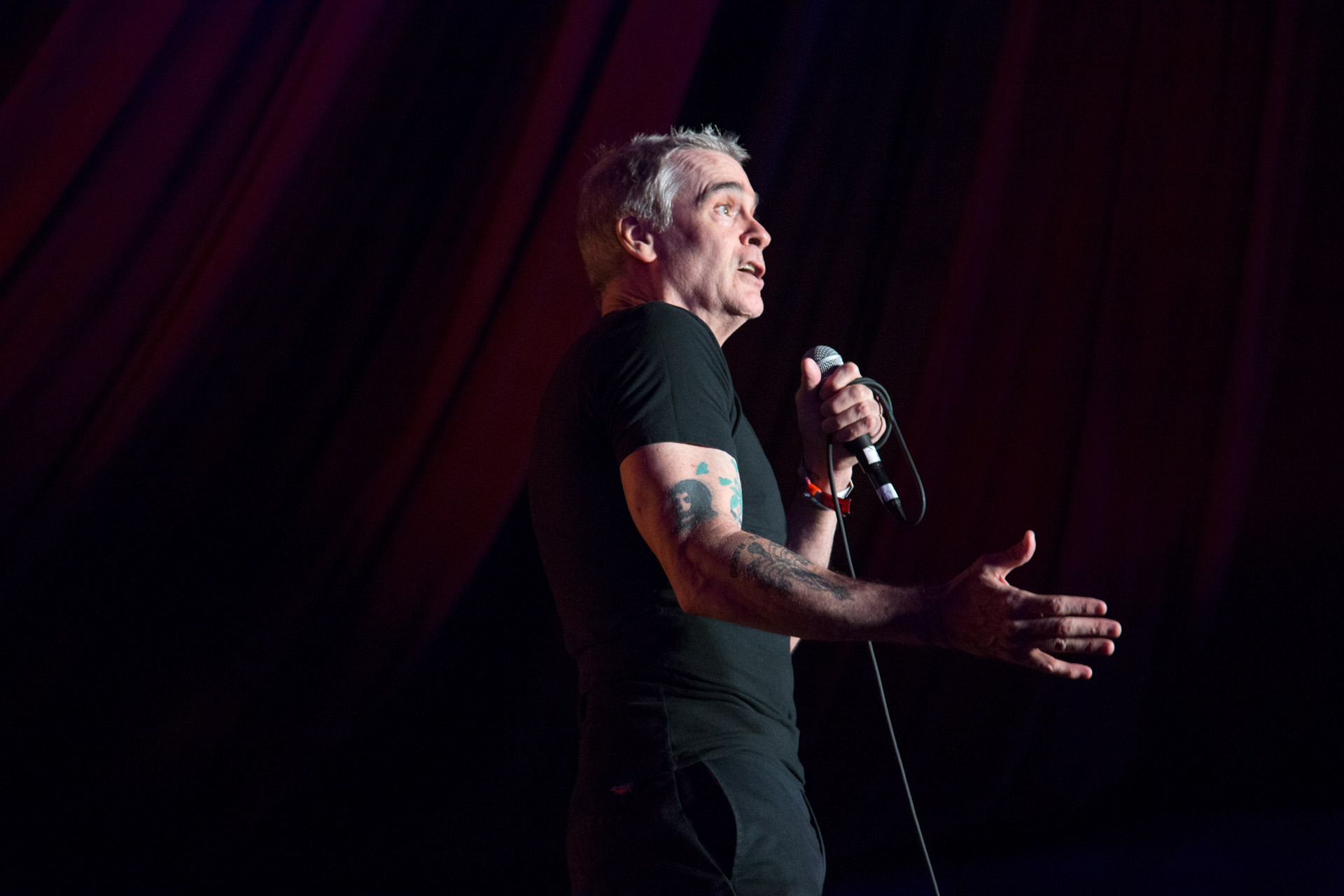 Henry Rollins performs at the Outside Lands music festival in San Francisco, Aug. 11, 2017.