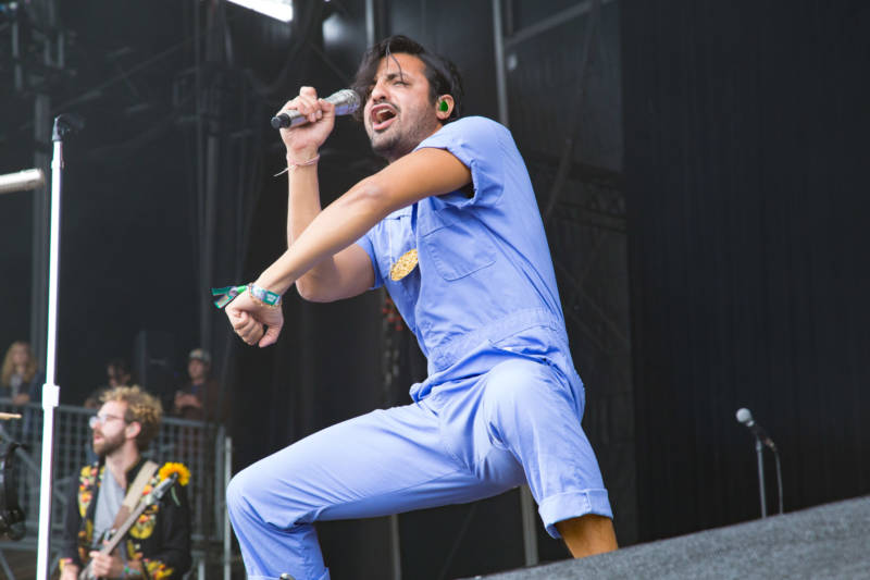Young The Giant performs at the Outside Lands music festival in San Francisco, Aug. 13, 2017.