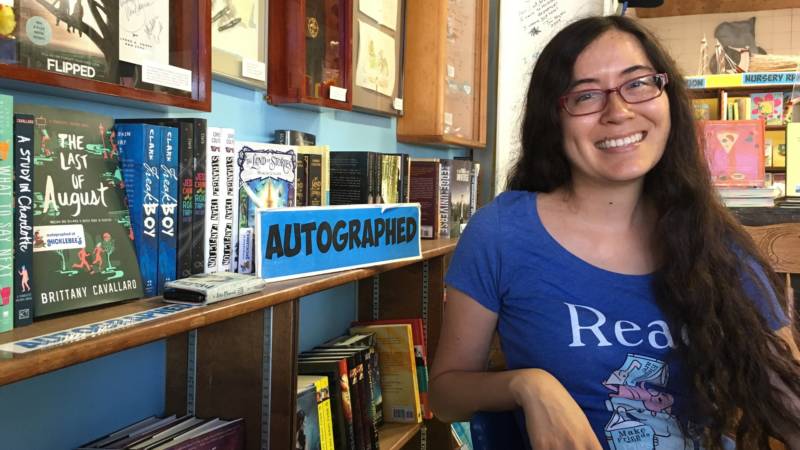 Suzi Hough manages Hicklebees, a San Jose children's bookstore. She takes in stride the arrival of a new bookstore a 15 minute drive away. "If Amazon's here, it helps promote literacy, and that's important to us."