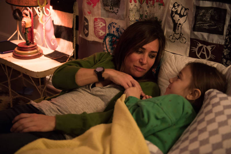 Some of the scenes in 'Better Things' were inspired by experiences Adlon had with her own daughters. Adlon is pictured above with Olivia Edward, who plays Duke.