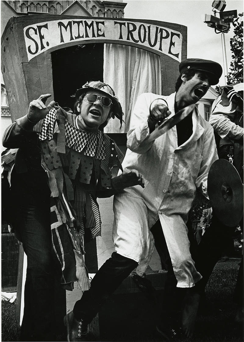 San Francisco Mime Troupe, c. 1966. Photo by Gene Anthony; Collection of the California Historical Society.
