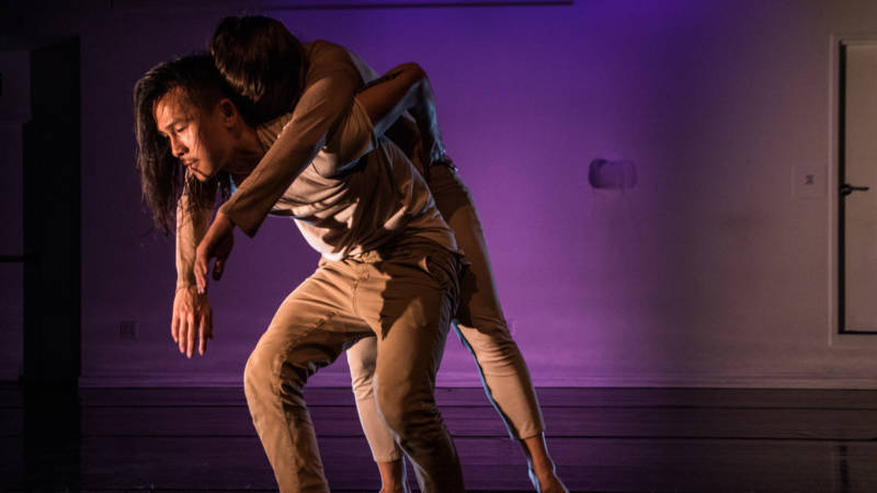 Dancers Hien Huynh and Mariia Sotnikova run out of energy over and over again in 'Mesh' by Kinetech Arts.