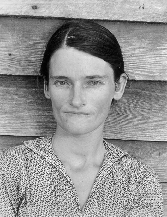 Walker Evans, 'Allie Mae Burroughs, Wife of a Cotton Sharecropper, Hale County, Alabama,' 1936.