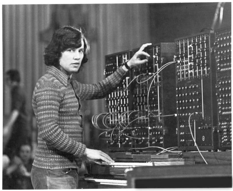 Bernie Krause playing a  synthesizer in Grace Cathedral, 1971
