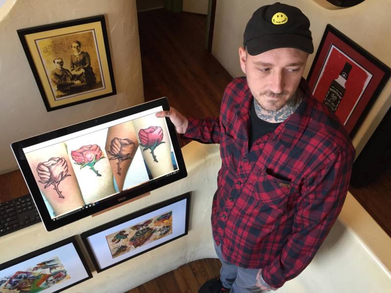 Santa Rosa tattoo artist Jared Powell has inked Butchart's design on 10 people and counting for fire relief.