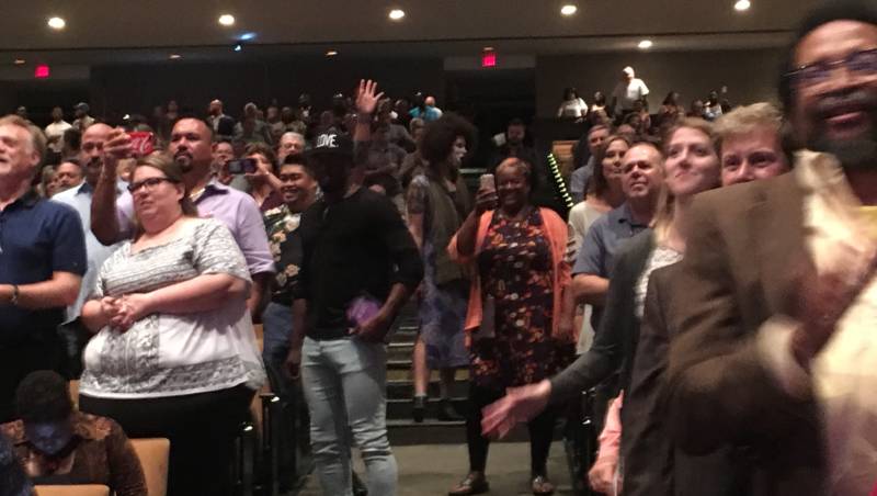 Audience members dance in the aisles at the Lavender Pen Tour concert in Jackson, Mississippi