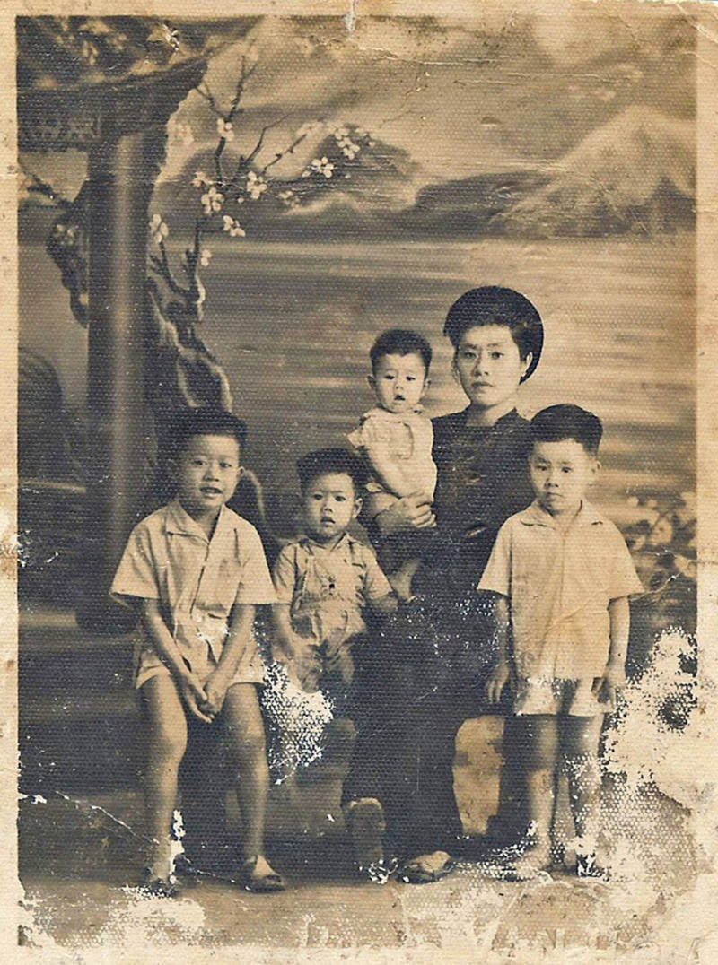 Nguyen's grandmother with her children, not too long after they moved from the north to the south in 1954