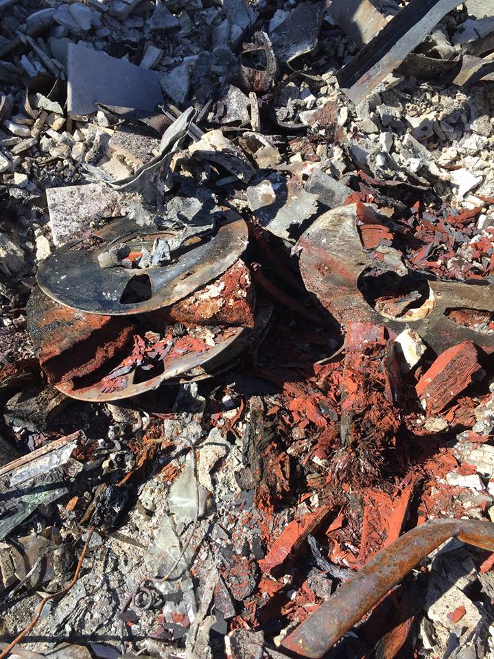 Reel-to-reel tapes destroyed in the fire. "Too long in the convection oven," Sudduth remarked.