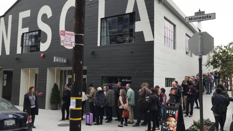 More than 2000 people lined up outside Minnesota Street Project in San Francisco for up to 90 minutes for three days in October to see "Salvator Mundi" by Leonard da Vinci. The work just sold at auction for a record-shattering $450.3 million.