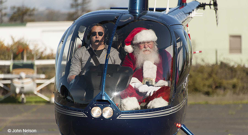 Santa in the cockpit