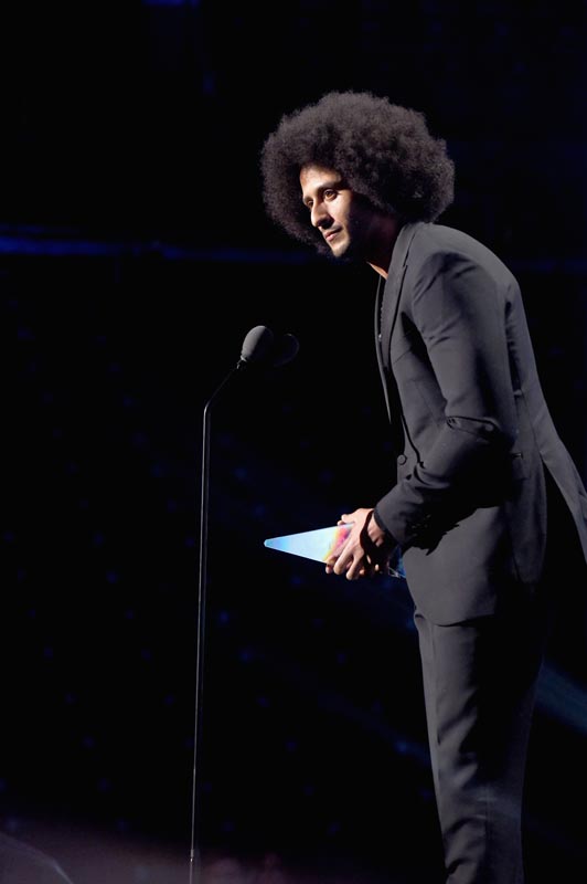 Colin Kaepernick receives the SI Muhammad Ali Legacy Award during Sports Illustrated's 2017 Sportsperson of the Year Show on December 5, 2017 at Barclays Center in New York City.
