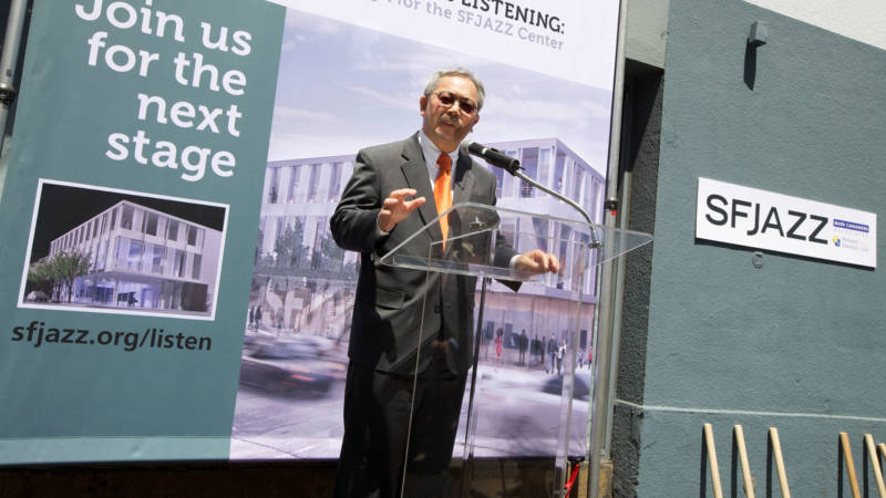 Mayor Ed Lee speaks at a groundbreaking ceremony for SFJAZZ's new performance space and center in May 2011.