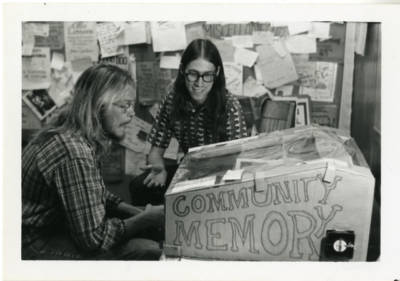 Community Memory terminal at Leopold’s Records, Berkeley, California, c. 1974.