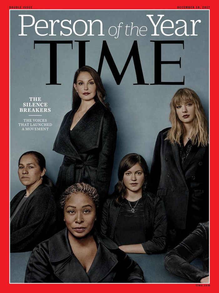 Time magazine says the women who shared stories about sexual harassment and abuse through the #metoo campaign — the "silence breakers" — are its Person of the Year.