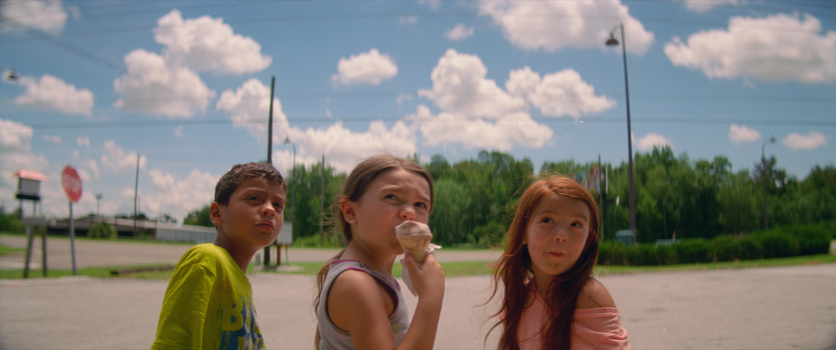 Christopher Rivera, Brooklynn Prince, and Valeria Cotto in 'The Florida Project.'