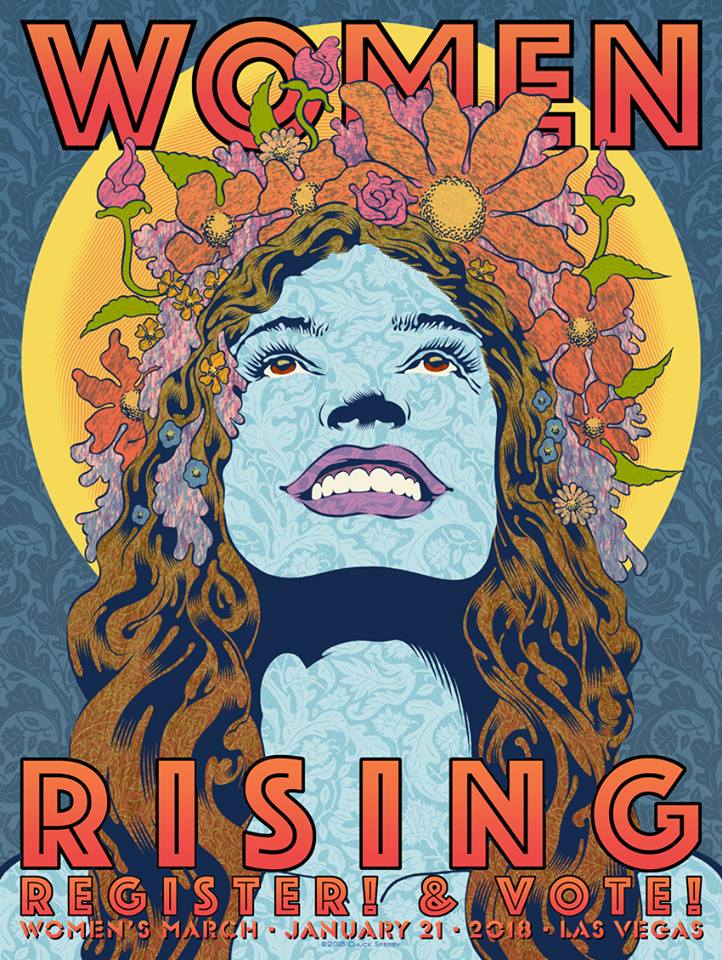 'Women Rising,' poster for the Women's March 2018, Chuck Sperry.