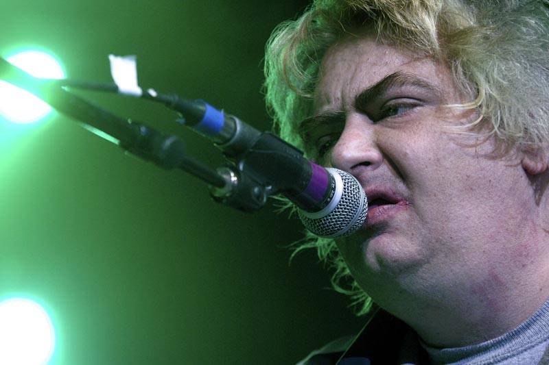 Daniel Johnston performs during the 2005 South By South West Music Festival in Austin, Texas. The singer-songwriter gained mainstream attention in the 1990s via Kurt Cobain, and still performs to this day.