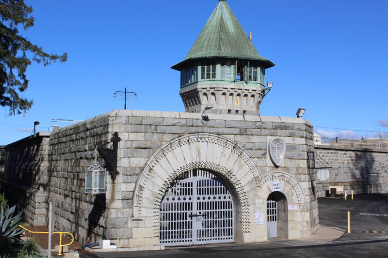 Folsom Prison's imposing gatehouse.