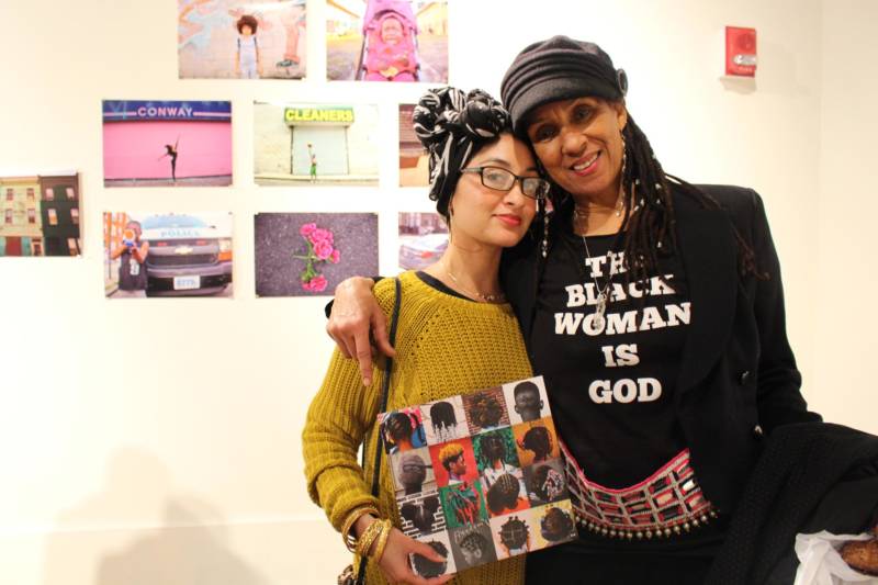 Fatima and Dafina attend an opening at Betti Ono Art Gallery in downtown Oakland.