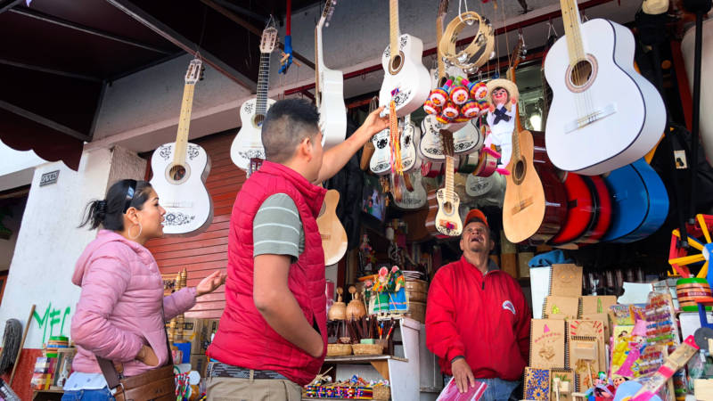 Guitars, especially white-painted ones, in the Mexican town of Paracho are selling fast thanks to <em>Coco</em>. "We are all <em>loco</em> for <em>Coco</em>," one shopkeeper says.