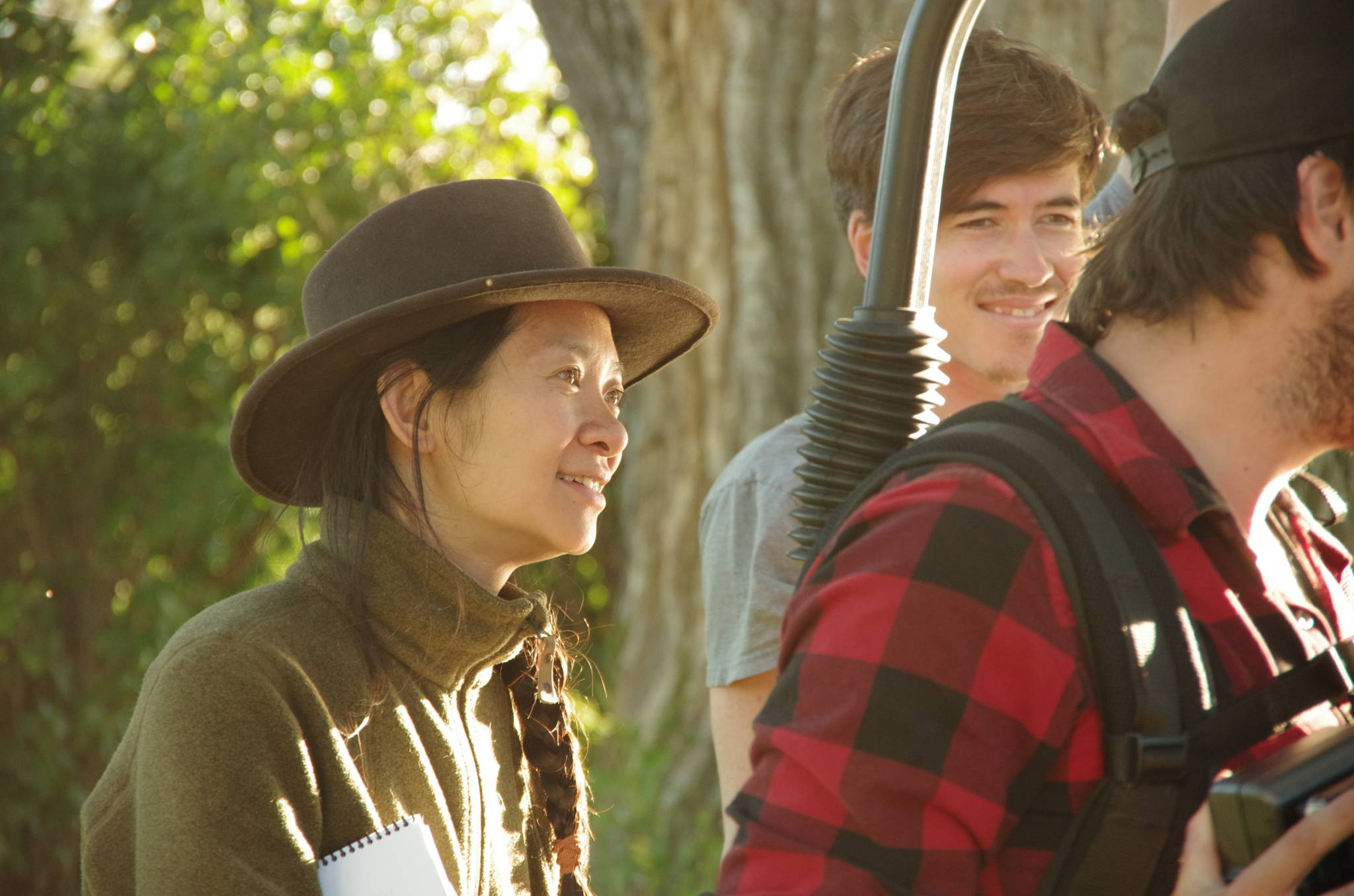 Writer/director Chloé Zhao on the set of 'The Rider.'