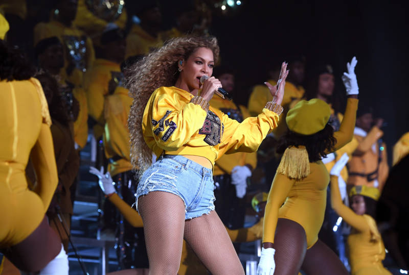 Beyonce Knowles performs onstage during 2018 Coachella Valley Music And Arts Festival Weekend 1 at the Empire Polo Field on April 14, 2018 in Indio, California. 