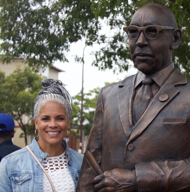Dana King and her sculpture of William Byron Rumford
