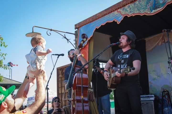 Even babies get into the action at the Railroad Square Musical Festival.