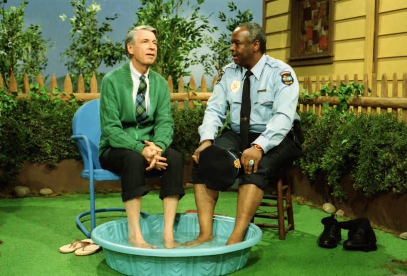 Mister Rogers invited Officer Clemmons to share a wading pool at a time when that could still be considered radical.